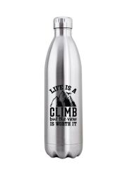 Kivanta 1000 ml isolierte Edelstahlflasche - Life is a climb