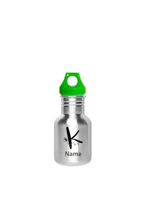 Kivanta 350 ml Trinkflasche inkl. Loop-Cap und Wunschgravur / Monogramm "Biene"