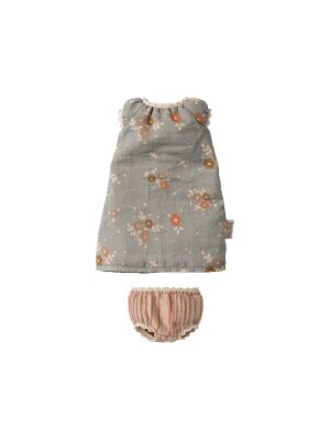 Maileg Hase (Größe 1 / 27 cm) - Höschen & Kleid (blau mit Blumen)
