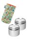 Kivanta Behälter - M / 2er Set mit Isolierhülle (Retro Flowers)