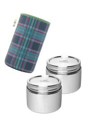 Kivanta Behälter - M / 2er Set mit Isolierhülle (Dark Plaid)