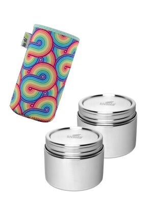 Kivanta Behälter - M / 2er Set mit Isolierhülle (Rainbow)