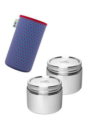 Kivanta Behälter - M / 2er Set mit Isolierhülle (Criss Cross)