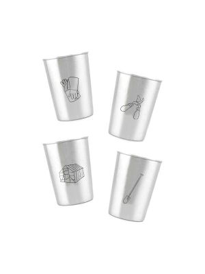 LunchBuddy Edelstahl Becher 300 ml 4er Set - Garten II