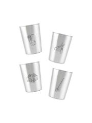 LunchBuddy Edelstahl Becher 300 ml 4er Set - Garten II