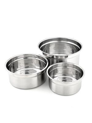 Kivanta Edelstahl Schüsseln / stapelbar - 3er Set 