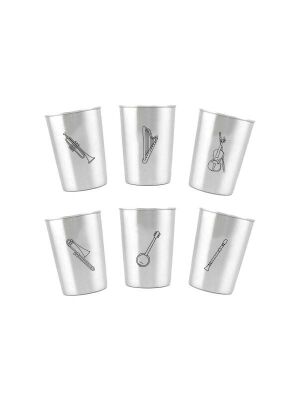 LunchBuddy Edelstahl Becher 300 ml 6er Set - Instrumente I
