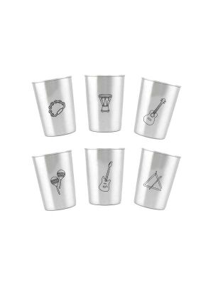 LunchBuddy Edelstahl Becher 300 ml 6er Set - Instrumente II