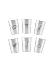 LunchBuddy Edelstahl Becher 300 ml 6er Set - Instrumente II