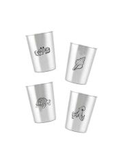 LunchBuddy Edelstahl Becher 300 ml 4er Set - Meerestiere