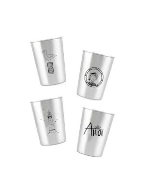 LunchBuddy Edelstahl Becher 300 ml 4er Set - Moin