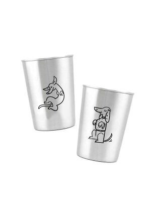 LunchBuddy Edelstahl Trinkbecher-Set / Dackel