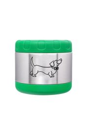 LunchBuddy Edelstahl Isolierbehälter 400 ml - Grün / Dackel