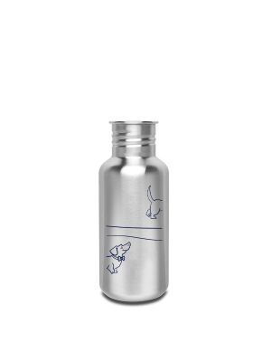 Kivanta 500 ml Edelstahl Trinkflasche (ohne Deckel) | Hund / Dackel