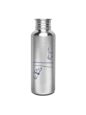 Kivanta 750 ml Edelstahl Trinkflasche (ohne Deckel) | Hund / Dackel