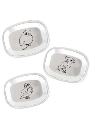 Edelstahl Deckel für Kivanta Lunchbox XL - Wellensittich / 3er Set