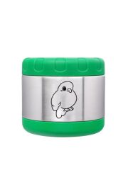 LunchBuddy Edelstahl Isolierbehälter 400 ml - Grün / Wellensittich