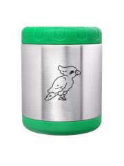 LunchBuddy Edelstahl Isolierbehälter 700 ml - Grün / Wellensittich 
