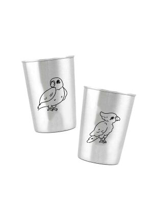LunchBuddy Edelstahl Trinkbecher-Set / Wellensittich