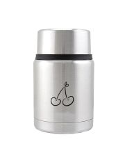 Kivanta Edelstahl Isolierbehälter 450 ml mit Becher - Kirsche (2 Variationen)