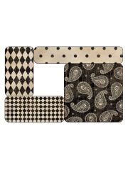 LunchBuddy Magnete-Set für Brotdose "5 Stars" - Paisley (schwarz-beige)