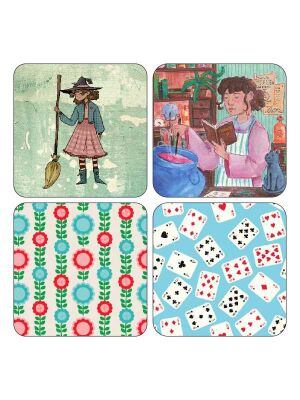 LunchBuddy Add-Ons Magnetset "kleine Hexe" für LunchBuddy Duo & 5 Stars / 4teilig - mint / rosa / rot (3)