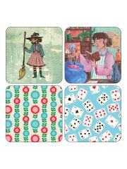 LunchBuddy Add-Ons Magnetset "kleine Hexe" für LunchBuddy Duo & 5 Stars / 4teilig - mint / rosa / rot (3)
