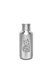 Kivanta 500 ml Edelstahl Trinkflasche "Katze" (ohne Deckel) / mit o. ohne Personalisierung