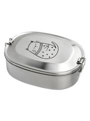 Kivanta Brotdose XL aus Edelstahl | Katze + extra neutraler Deckel (personalisierbar)