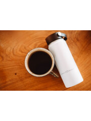LunchBuddy 350 ml Wide &quot;Kaffee&quot; Isolierflasche (natur) mit Kaffee-Deckel - Espresso