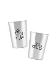 LunchBuddy Edelstahl Trinkbecher-Set / Hunde mit Backwaren