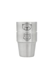 Doppelwandiger Edelstahlbecher / stapelbar - Gravurmotiv &quot;Panda&quot;