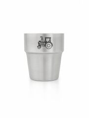 Doppelwandiger Edelstahlbecher / stapelbar - Gravurmotiv "Traktor"