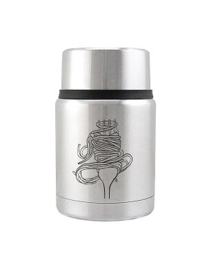Kivanta Edelstahl Isolierbehälter 450 ml mit Becher | Pasta (Spaghetti)