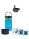 LunchBuddy 350 ml Isolierflasche (Ozeanblau) mit zwei Verschlüssen & Petit Monkey Dosen-Set GRATIS