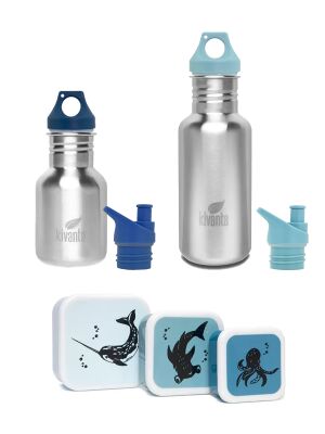 Kivanta Geschwister-Set mit 2 Flaschen & 4 Verschlüssen & Petit Monkey Dosen-Set GRATIS