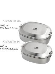 Kivanta Brotdose XL aus Edelstahl | Garten II + extra neutraler Deckel (personalisierbar)