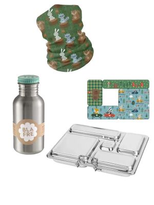 LunchBuddy Lunchbox “5 Stars” & Blafre Trinkflasche – Autorennen