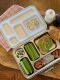 LunchBuddy Lunchbox "Bento Five" (blau) mit Personalisierung & Flasche gratis - Herzen