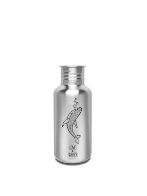 Kivanta 500 ml Edelstahl Trinkflasche (ohne Deckel) | LOVE WATER Edition (Wal)