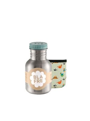Blafre Edelstahl-Trinkflasche 300 ml mit Kivanta Isolierhülle – Retro Vögel