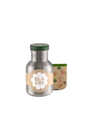 Blafre Edelstahl-Trinkflasche 300 ml mit Kivanta Isolierhülle – Camping Wald