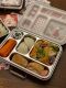 LunchBuddy Lunchbox "Bento Five" (blau) mit Wunschgravur / 15 Schriftarten