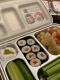 LunchBuddy Lunchbox "Bento Five" (blau) mit Wunschgravur / 15 Schriftarten