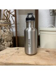 Kivanta 500 ml Edelstahlflasche mit Loop (schwarz) & Namensgravur: Lukas