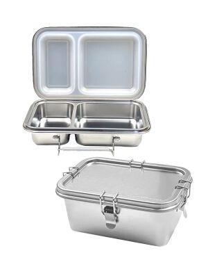 LunchBuddy Doppeldecker & Bento Twin – Sparset mit 2 Edelstahl-Lunchboxen, auslaufsicher