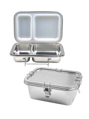 LunchBuddy Doppeldecker & Bento Twin – Sparset mit 2 Edelstahl-Lunchboxen, auslaufsicher