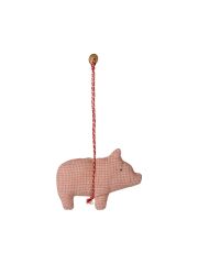 Maileg Anhänger Stoffornament "Schwein" - Karo / rosa