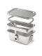 LunchBuddy Doppeldecker Edelstahl-Lunchbox mit Wunschgravur – auslaufsicher mit 2 Ebenen