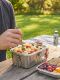 LunchBuddy Doppeldecker Edelstahl-Lunchbox mit Wunschgravur – auslaufsicher mit 2 Ebenen